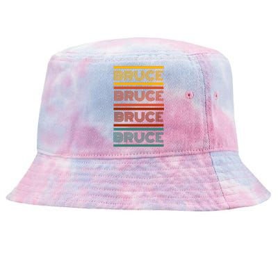 Bruce Name Personalized Vintage Retro Tie-Dyed Bucket Hat