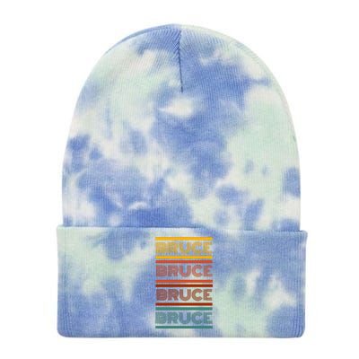 Bruce Name Personalized Vintage Retro Tie Dye 12in Knit Beanie