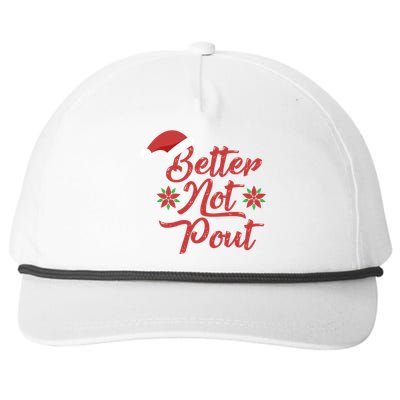 Better Not Pout Funny Christmas Song Santa Hat Holidays Funny Gift Snapback Five-Panel Rope Hat