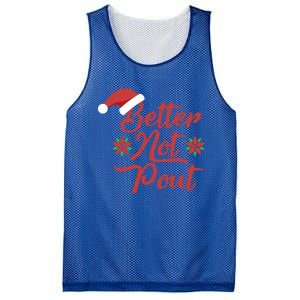 Better Not Pout Funny Christmas Song Santa Hat Holidays Funny Gift Mesh Reversible Basketball Jersey Tank