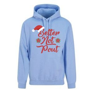 Better Not Pout Funny Christmas Song Santa Hat Holidays Funny Gift Unisex Surf Hoodie