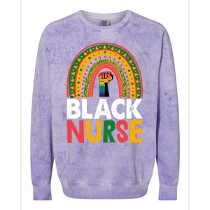 Black Nurse Power Rainbow African Black History Meaningful Gift Colorblast Crewneck Sweatshirt