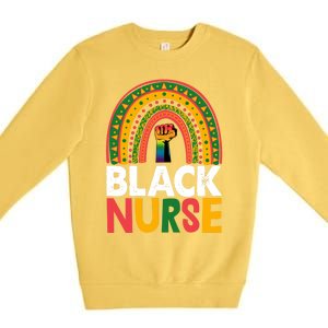 Black Nurse Power Rainbow African Black History Meaningful Gift Premium Crewneck Sweatshirt