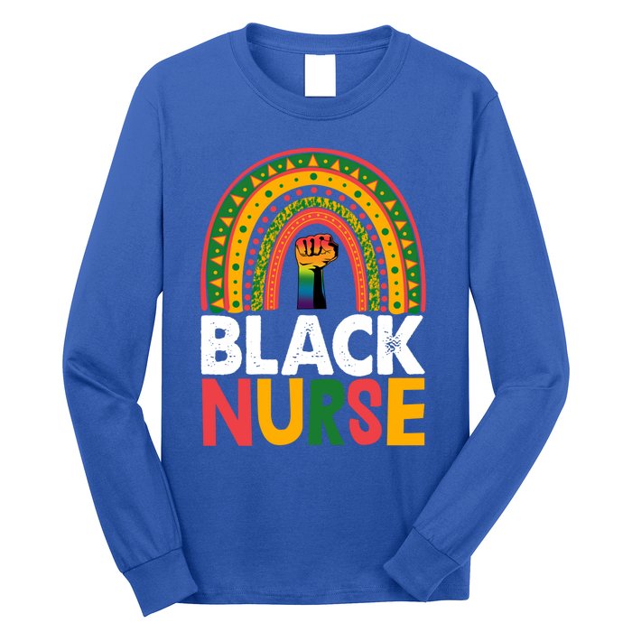 Black Nurse Power Rainbow African Black History Meaningful Gift Long Sleeve Shirt