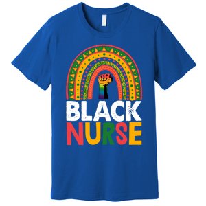 Black Nurse Power Rainbow African Black History Meaningful Gift Premium T-Shirt