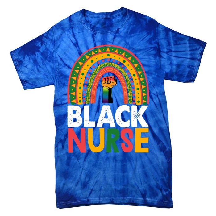 Black Nurse Power Rainbow African Black History Meaningful Gift Tie-Dye T-Shirt