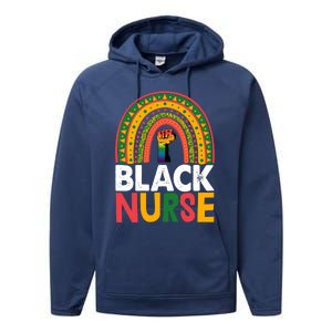 Black Nurse Power Rainbow African Black History Meaningful Gift Performance Fleece Hoodie