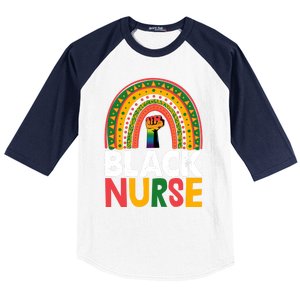 Black Nurse Power Rainbow African Black History Meaningful Gift Baseball Sleeve Shirt