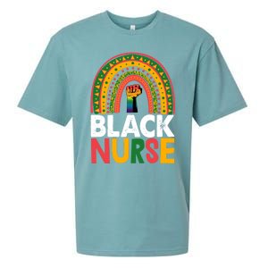 Black Nurse Power Rainbow African Black History Meaningful Gift Sueded Cloud Jersey T-Shirt