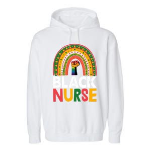 Black Nurse Power Rainbow African Black History Meaningful Gift Garment-Dyed Fleece Hoodie