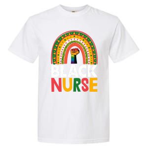 Black Nurse Power Rainbow African Black History Meaningful Gift Garment-Dyed Heavyweight T-Shirt