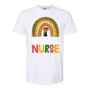 Black Nurse Power Rainbow African Black History Meaningful Gift Softstyle CVC T-Shirt