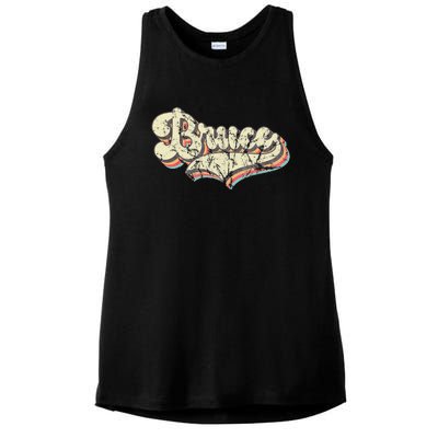 Bruce Name Personalized Ladies PosiCharge Tri-Blend Wicking Tank