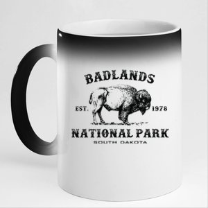 Badlands National Park South Dakota American Bison Souvenir 11oz Black Color Changing Mug