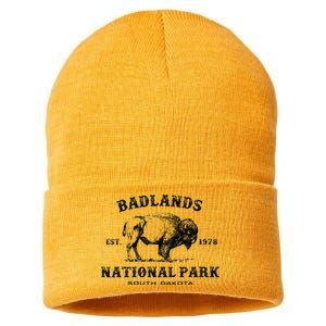 Badlands National Park South Dakota American Bison Souvenir Sustainable Knit Beanie