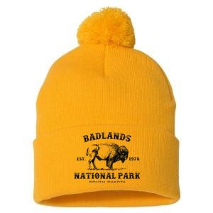 Badlands National Park South Dakota American Bison Souvenir Pom Pom 12in Knit Beanie