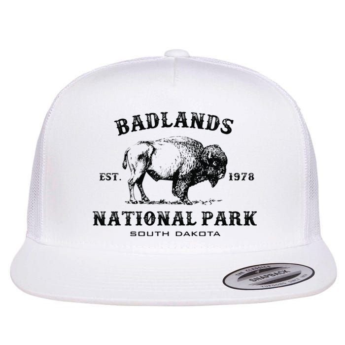 Badlands National Park South Dakota American Bison Souvenir Flat Bill Trucker Hat