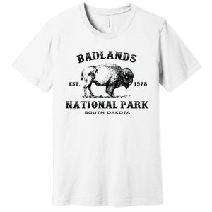 Badlands National Park South Dakota American Bison Souvenir Premium T-Shirt