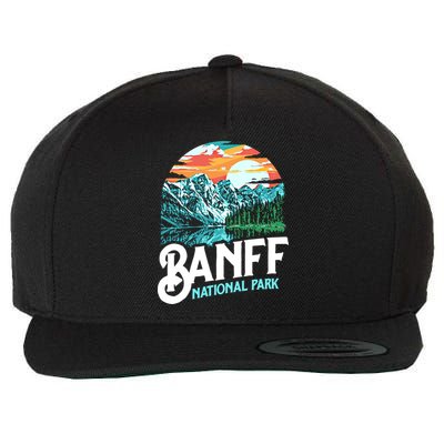 Banff National Park Lake Louise Canada Vintage Graphic Funny Gift Wool Snapback Cap
