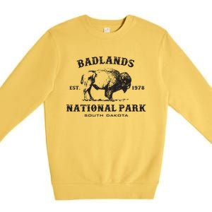 Badlands National Park South Dakota American Bison Souvenir Premium Crewneck Sweatshirt