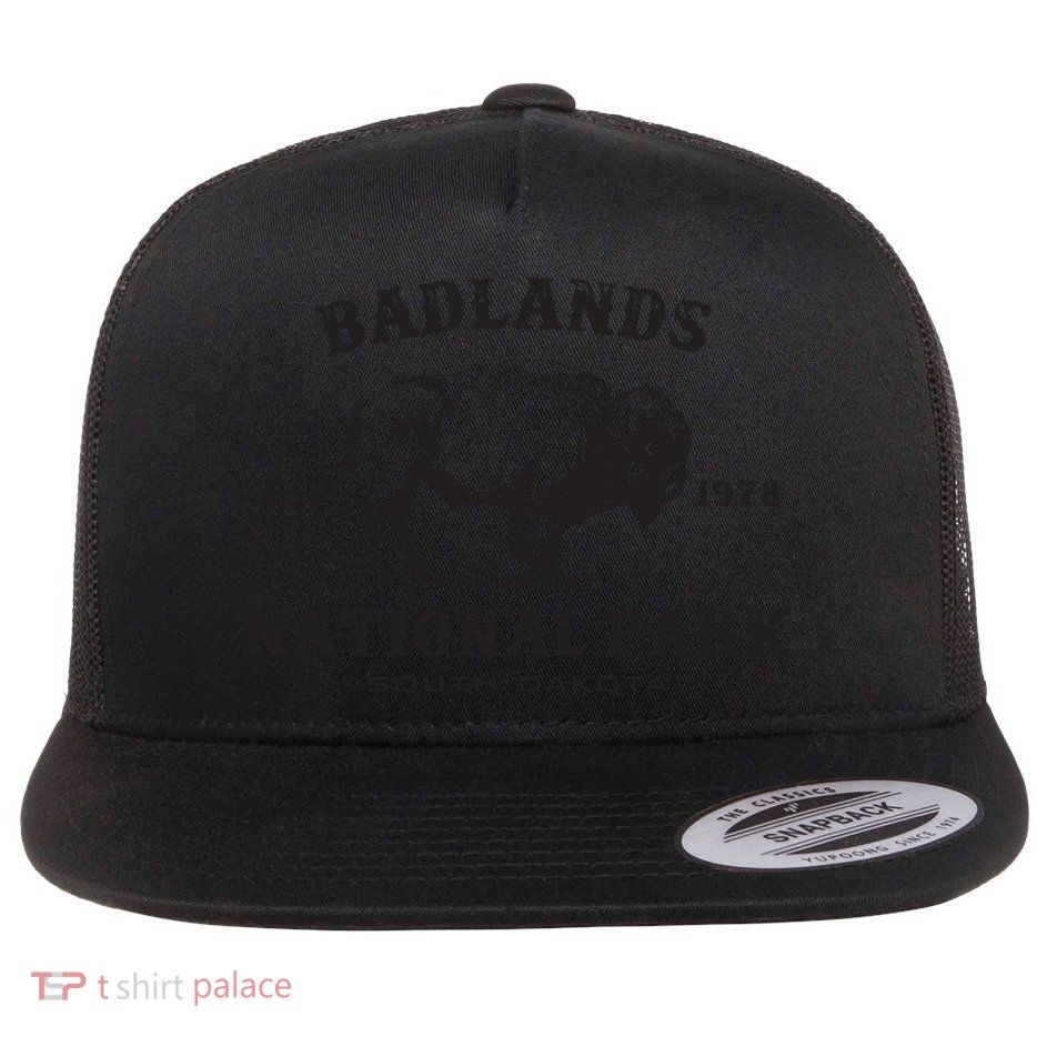 Badlands National Park South Dakota American Bison Souvenir Flat Bill Trucker Hat