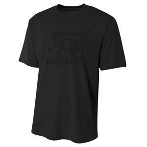 Badlands National Park South Dakota American Bison Souvenir Performance Sprint T-Shirt