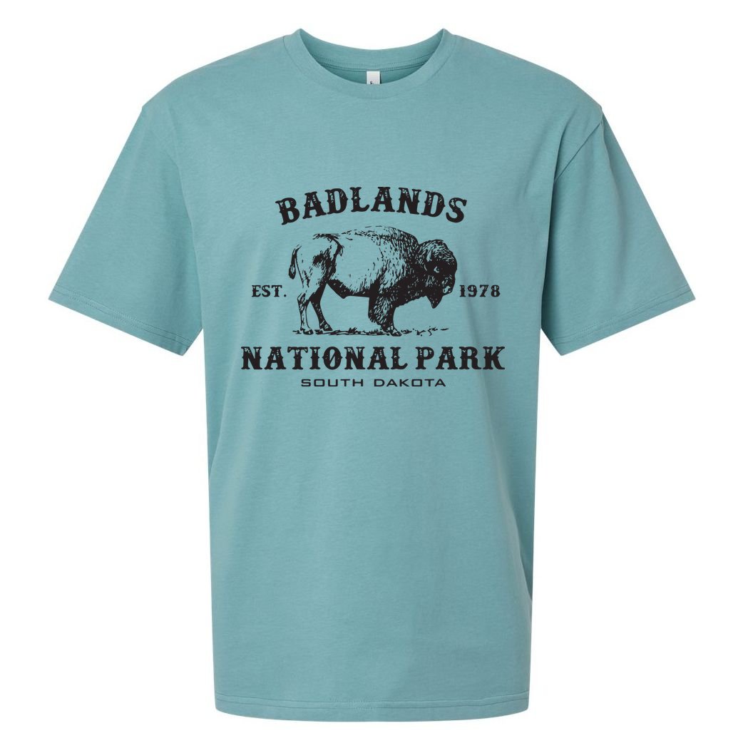 Badlands National Park South Dakota American Bison Souvenir Sueded Cloud Jersey T-Shirt