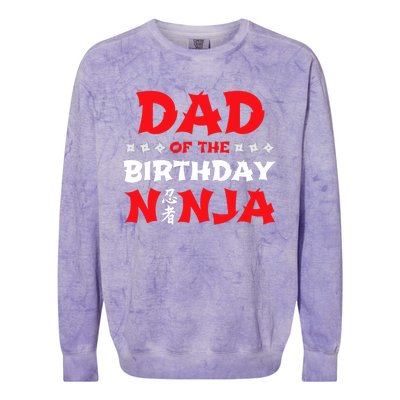 Birthday Ninja - Party - Dad of the Birthday Ninja Colorblast Crewneck Sweatshirt