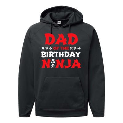 Birthday Ninja - Party - Dad of the Birthday Ninja Performance Fleece Hoodie