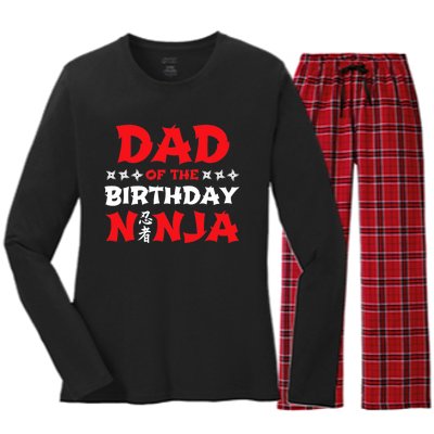 Birthday Ninja - Party - Dad of the Birthday Ninja Women's Long Sleeve Flannel Pajama Set 