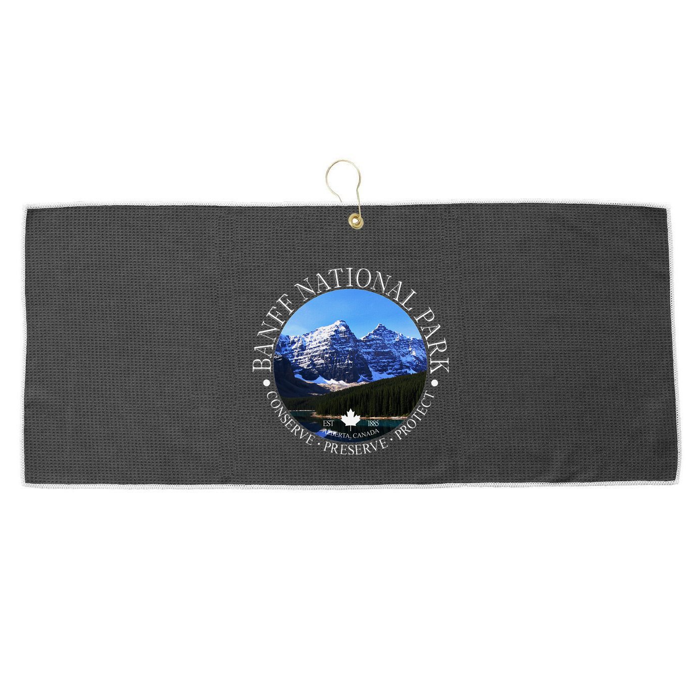 Banff National Park Conservation Gift Large Microfiber Waffle Golf Towel