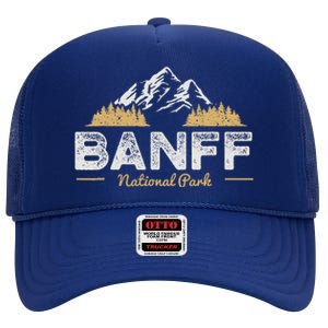 Banff National Park Souvenir Canada Mountain Outdoors High Crown Mesh Back Trucker Hat