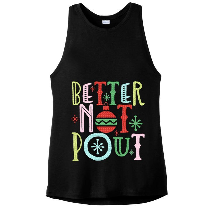 Better Not Pout Funny Christmas Pun Gift Distressed Ladies PosiCharge Tri-Blend Wicking Tank