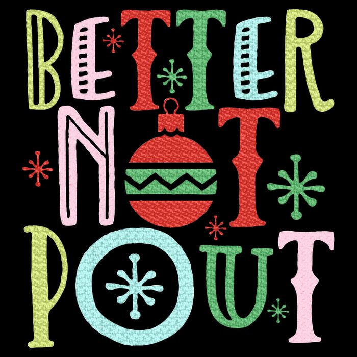 Better Not Pout Funny Christmas Pun Gift Distressed Drawstring Bag