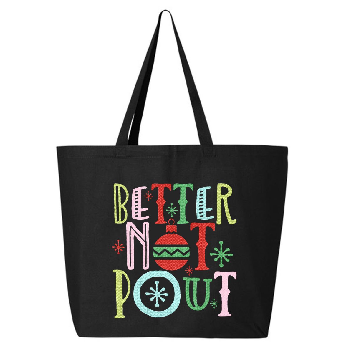 Better Not Pout Funny Christmas Pun Gift Distressed 25L Jumbo Tote