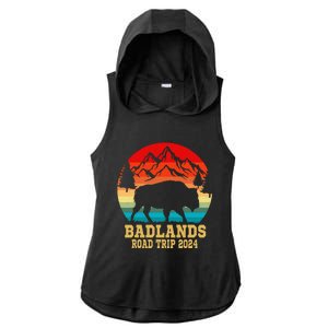 Badlands National Park South Dakota Buffalo Bison Road Trip Ladies PosiCharge Tri-Blend Wicking Draft Hoodie Tank