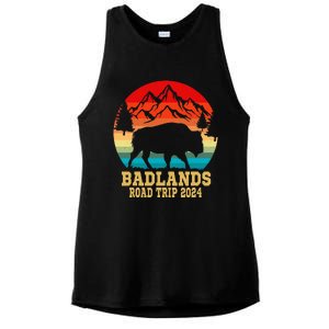 Badlands National Park South Dakota Buffalo Bison Road Trip Ladies PosiCharge Tri-Blend Wicking Tank