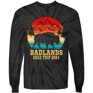 Badlands National Park South Dakota Buffalo Bison Road Trip Tie-Dye Long Sleeve Shirt