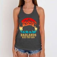 Badlands National Park South Dakota Buffalo Bison Road Trip Women's Knotted Racerback Tank