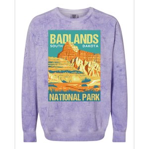 Badlands National Park South Dakota Poster Design Colorblast Crewneck Sweatshirt