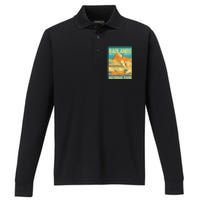 Badlands National Park South Dakota Poster Design Performance Long Sleeve Polo