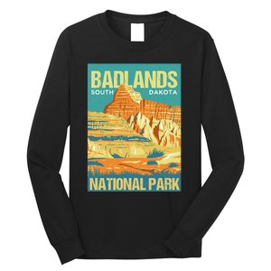 Badlands National Park South Dakota Poster Design Long Sleeve Shirt