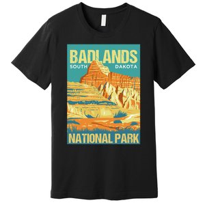 Badlands National Park South Dakota Poster Design Premium T-Shirt