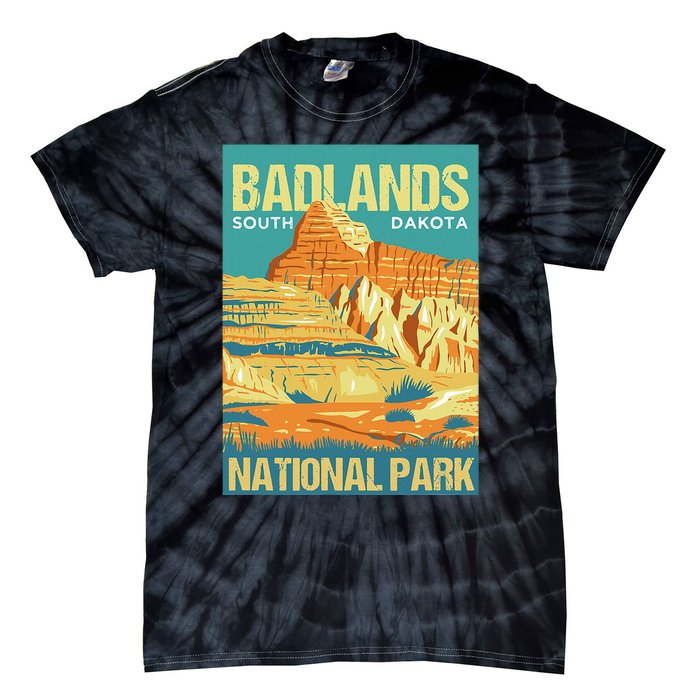 Badlands National Park South Dakota Poster Design Tie-Dye T-Shirt