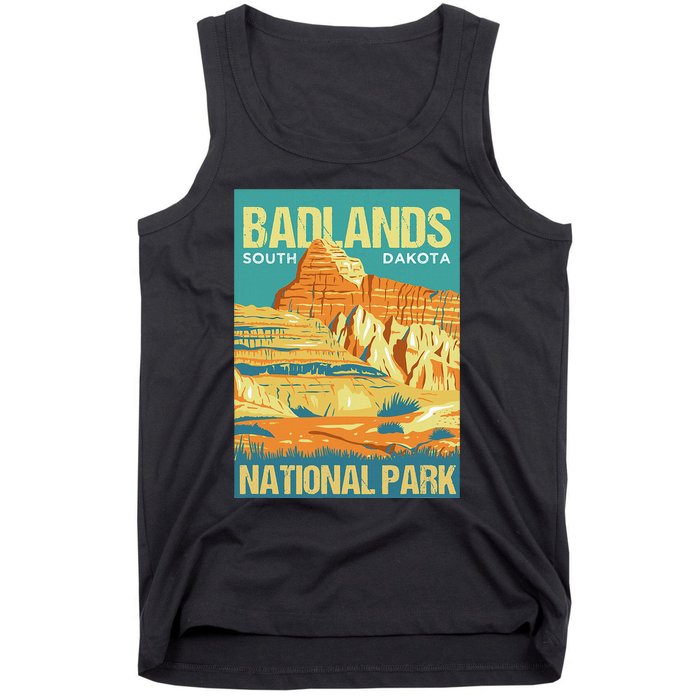 Badlands National Park South Dakota Poster Design Tank Top