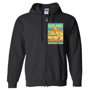 Badlands National Park South Dakota Poster Design Full Zip Hoodie