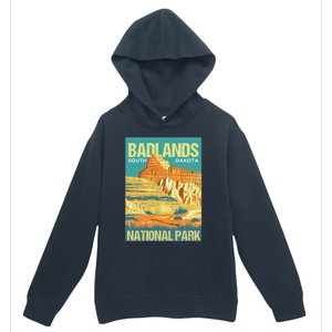 Badlands National Park South Dakota Poster Design Urban Pullover Hoodie