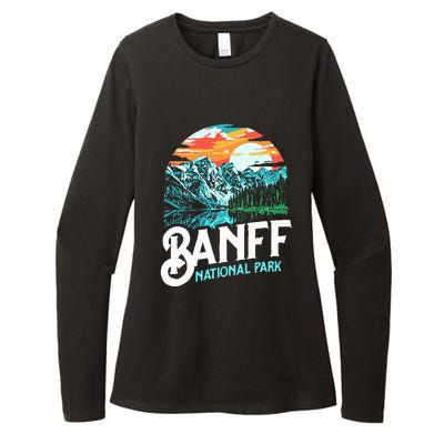 Banff National Park Lake Louise Canada Vintage Graphic Womens CVC Long Sleeve Shirt