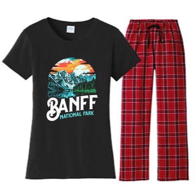 Banff National Park Lake Louise Canada Vintage Graphic Women's Flannel Pajama Set