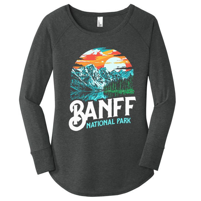 Banff National Park Lake Louise Canada Vintage Graphic Women's Perfect Tri Tunic Long Sleeve Shirt